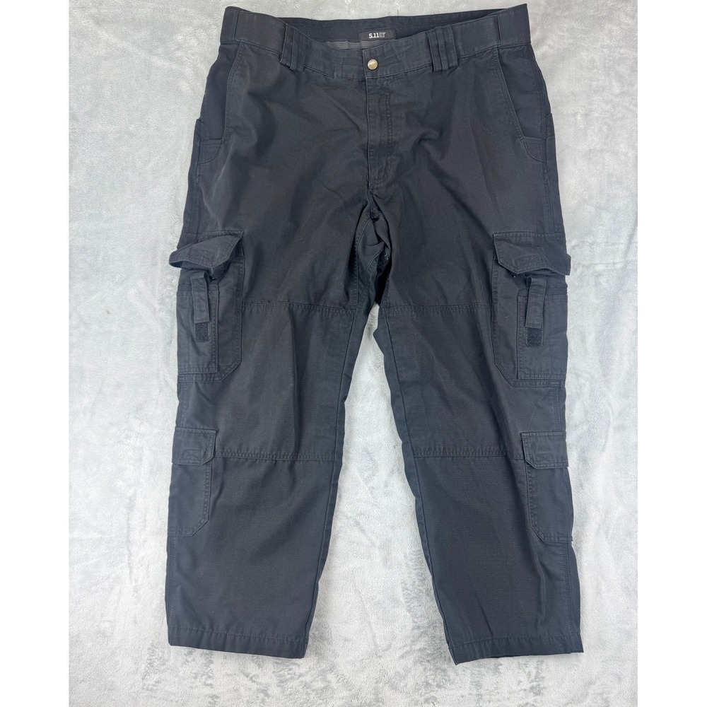 5.11 Men's Regular Fit TACLITE EMS Ripstop Cargo Pant Black size 42X30